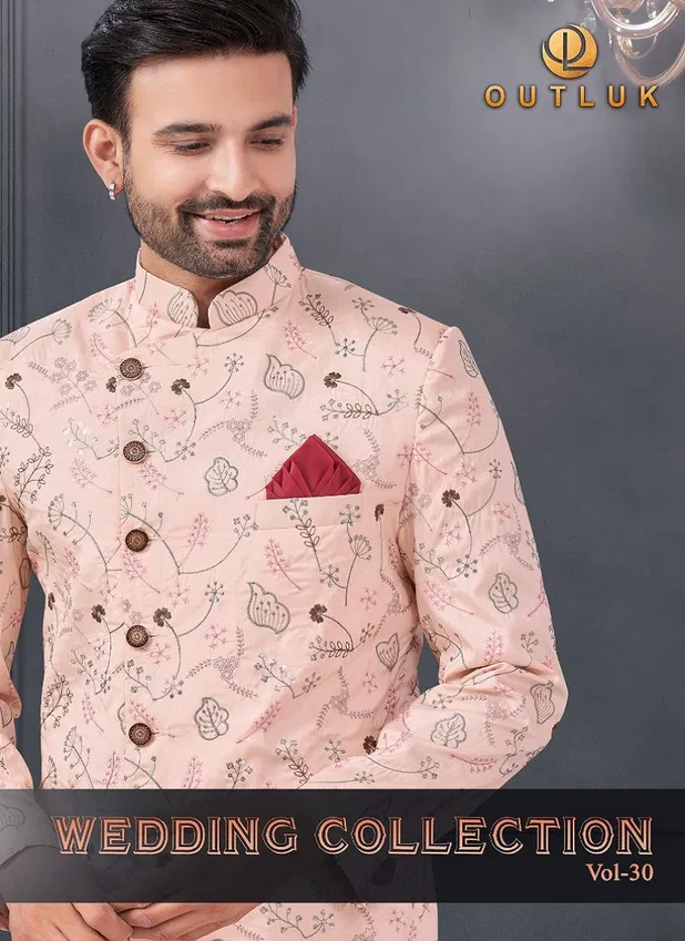 Outluk Wedding Collection Vol 30 Silk Mens Wholesale Indo Western Manufacturers